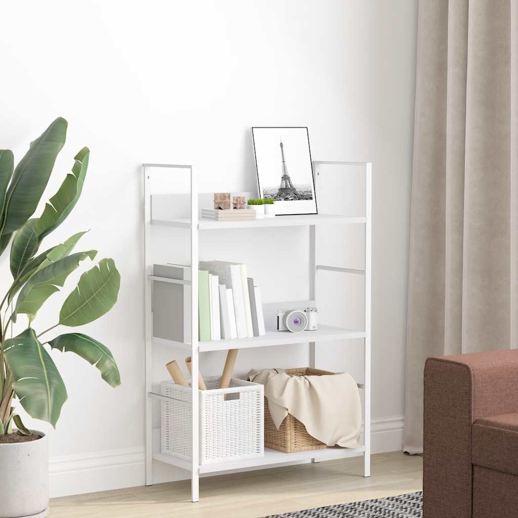 Scaffale Libri 3 Ripiani Bianco 60x27,6x90,5 Legno Multistrato | homemem39