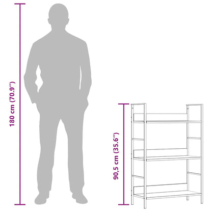 Scaffale Libri 3 Ripiani Bianco 60x27,6x90,5 Legno Multistrato | homemem39