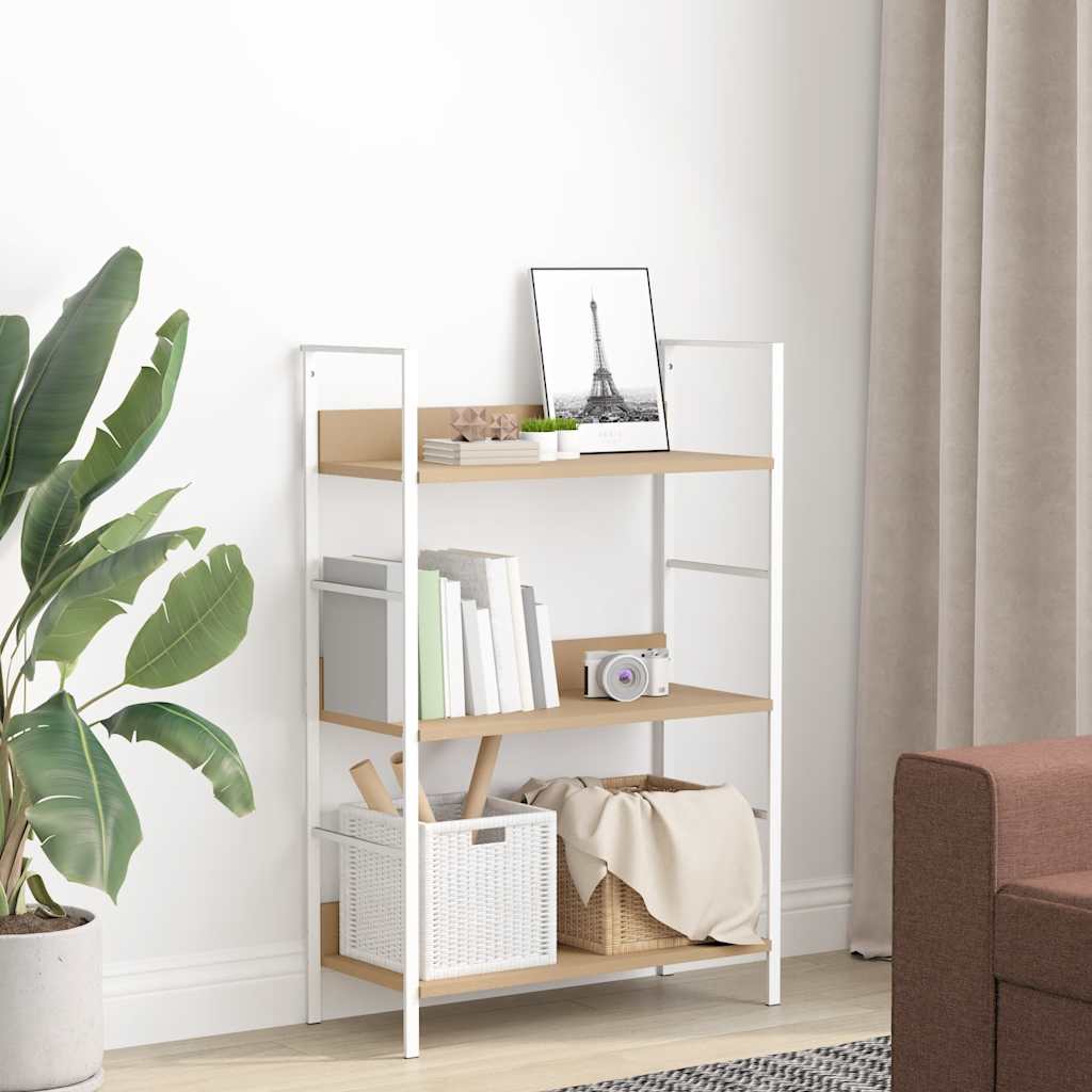 Scaffale Libri 3 Ripiani Rovere 60x27,6x90,5 Legno Multistrato | homemem39