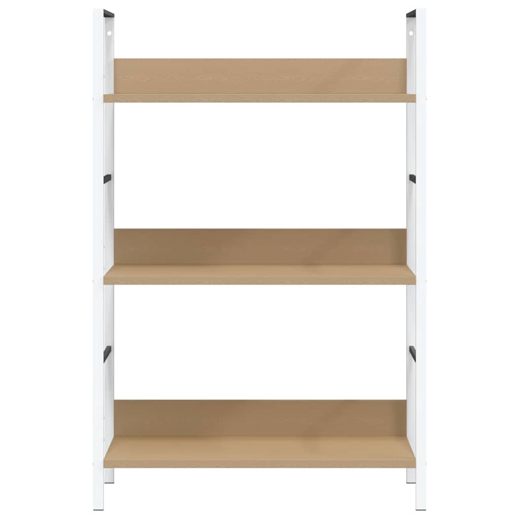 Scaffale Libri 3 Ripiani Rovere 60x27,6x90,5 Legno Multistrato | homemem39