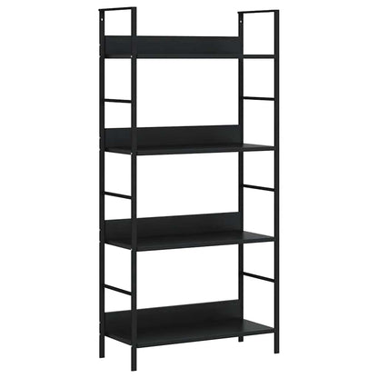 Scaffale Libri 4 Ripiani Nero 60x27,6x124,5cm Legno Multistrato | homemem39