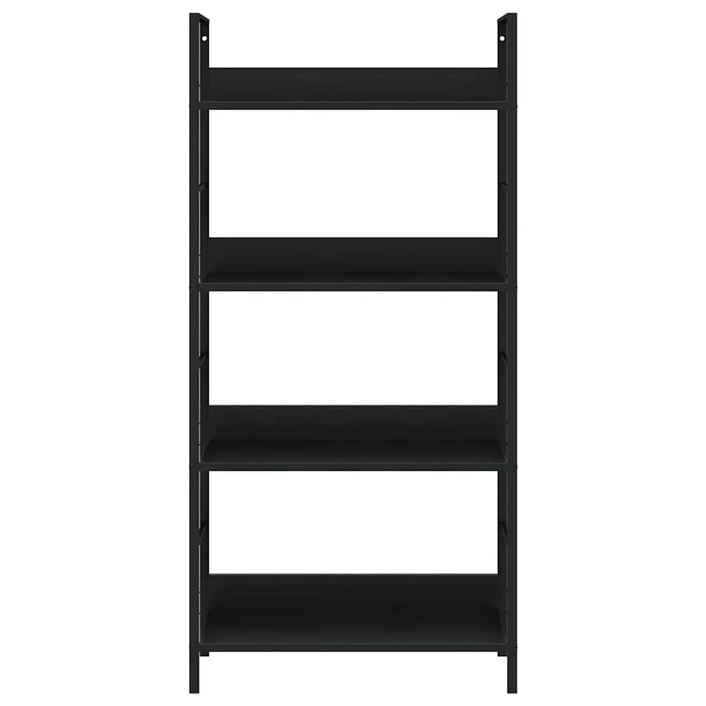 Scaffale Libri 4 Ripiani Nero 60x27,6x124,5cm Legno Multistrato | homemem39