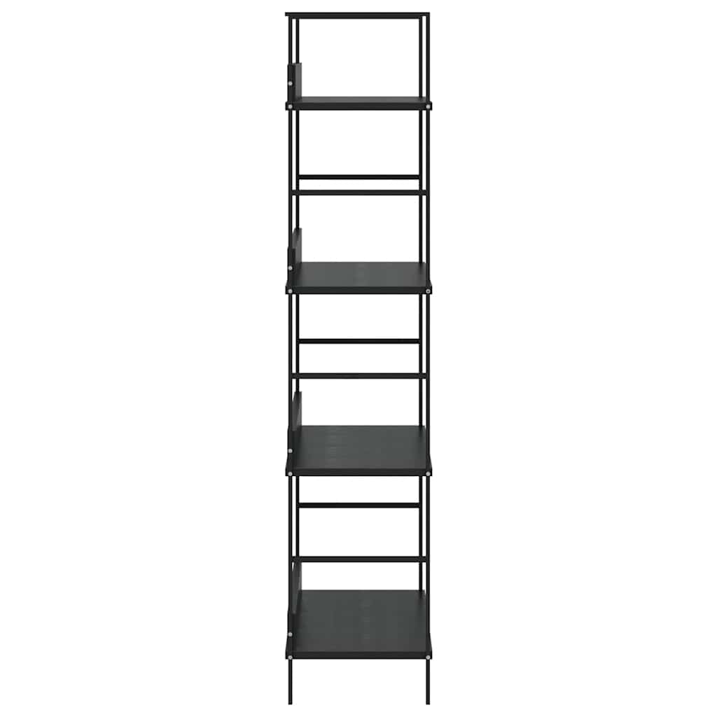 Scaffale Libri 4 Ripiani Nero 60x27,6x124,5cm Legno Multistrato | homemem39