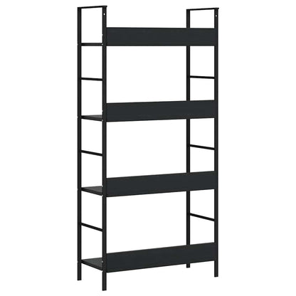 Scaffale Libri 4 Ripiani Nero 60x27,6x124,5cm Legno Multistrato | homemem39