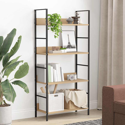 Scaffale Libri 4 Ripiani Rovere 60x27,6x124,5 Legno Multistrato | homemem39