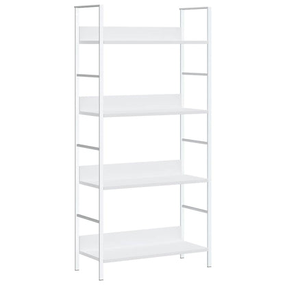 Scaffale Libri 4 Ripiani Bianco 60x27,6x124,5 Legno Multistrato