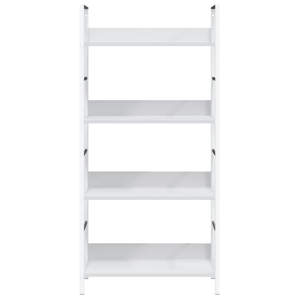Scaffale Libri 4 Ripiani Bianco 60x27,6x124,5 Legno Multistrato | homemem39