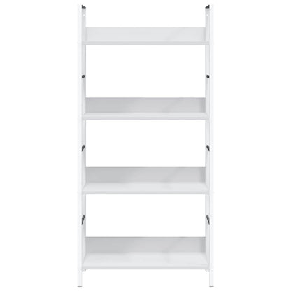 Scaffale Libri 4 Ripiani Bianco 60x27,6x124,5 Legno Multistrato | homemem39
