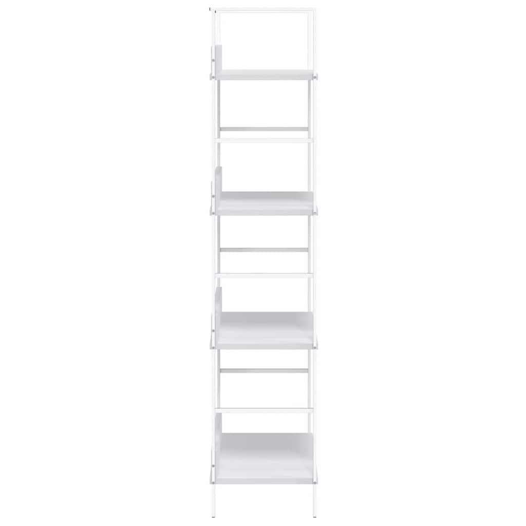 Scaffale Libri 4 Ripiani Bianco 60x27,6x124,5 Legno Multistrato | homemem39