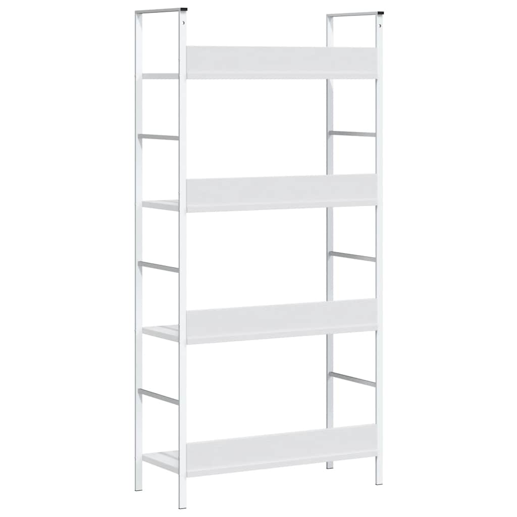 Scaffale Libri 4 Ripiani Bianco 60x27,6x124,5 Legno Multistrato | homemem39