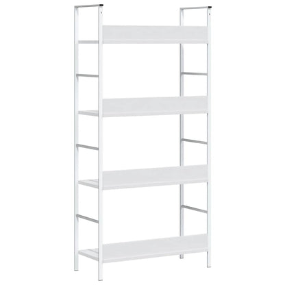 Scaffale Libri 4 Ripiani Bianco 60x27,6x124,5 Legno Multistrato | homemem39