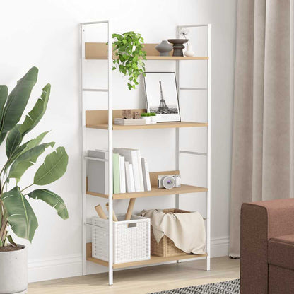 Scaffale Libri 4 Ripiani Rovere 60x27,6x124,5 Legno Multistrato | homemem39