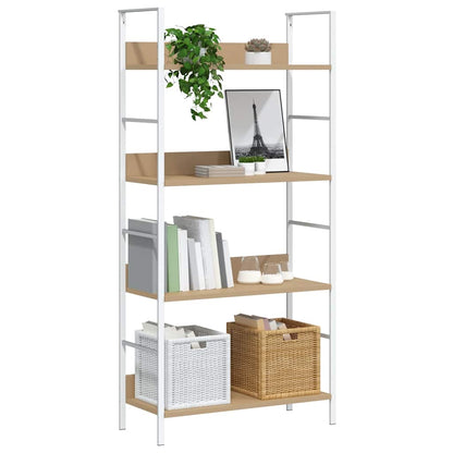 Scaffale Libri 4 Ripiani Rovere 60x27,6x124,5 Legno Multistrato | homemem39