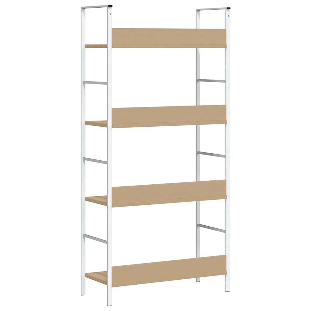 Scaffale Libri 4 Ripiani Rovere 60x27,6x124,5 Legno Multistrato | homemem39