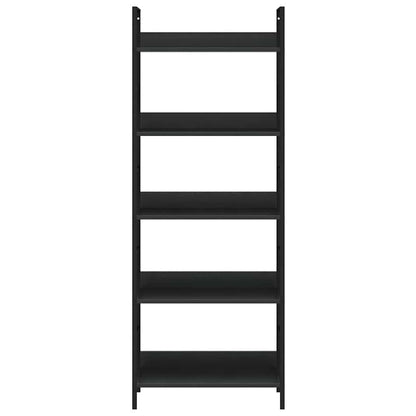 Scaffale Libri 5 Ripiani Nero 60x27,6x128,5cm Legno Multistrato | homemem39