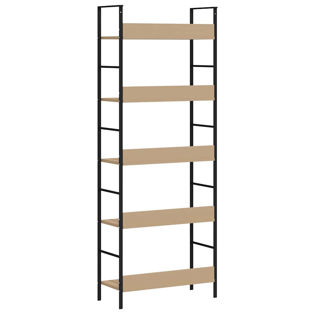 Scaffale Libri 5 Ripiani Rovere 60x27,6x158,5 Legno Multistrato | homemem39
