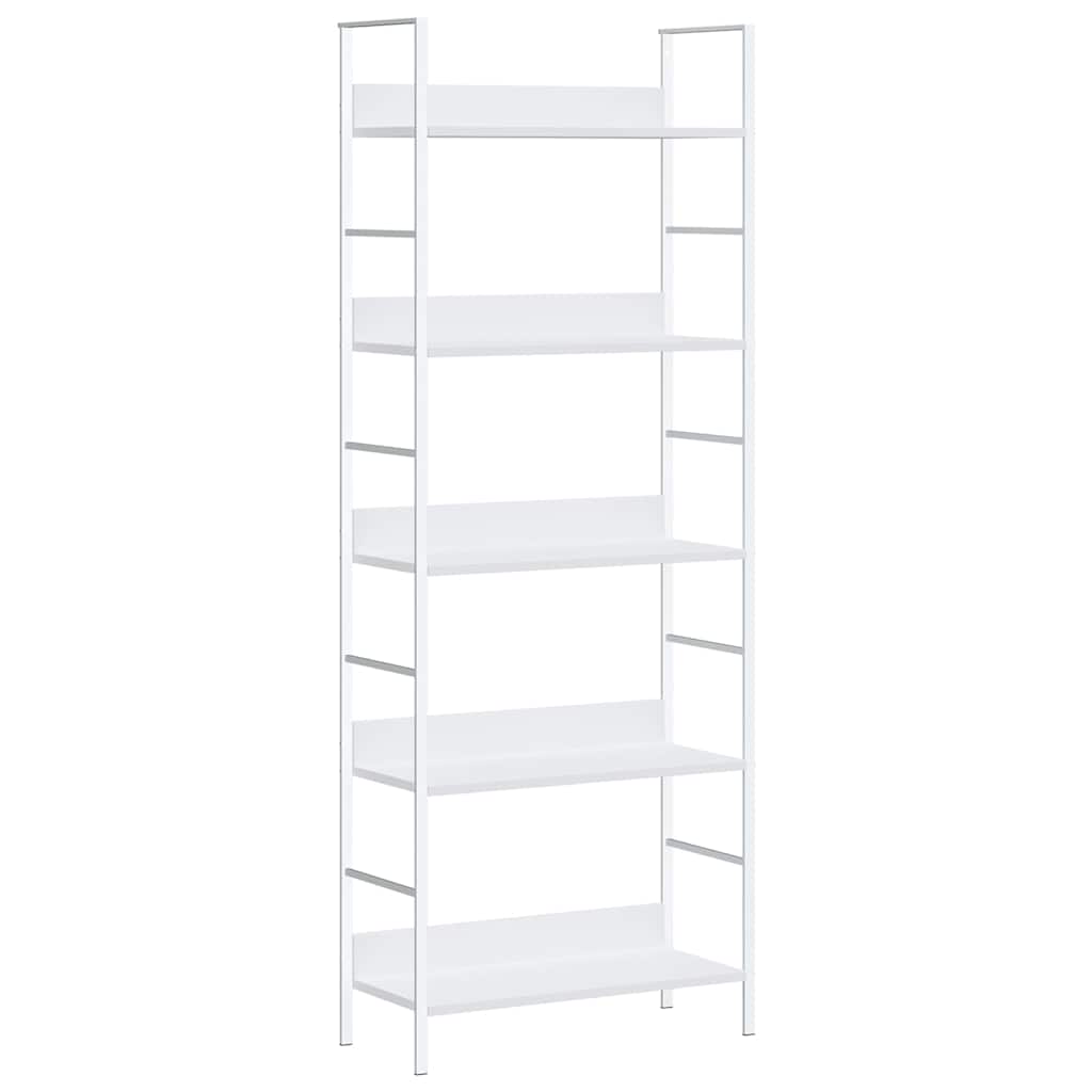 Scaffale Libri 5 Ripiani Bianco 60x27,6x158,5 Legno Multistrato | homemem39