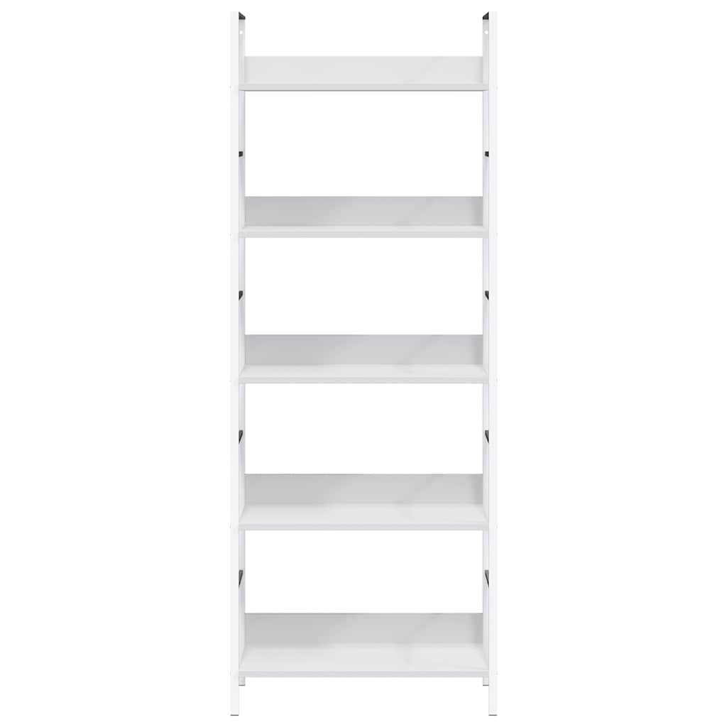 Scaffale Libri 5 Ripiani Bianco 60x27,6x158,5 Legno Multistrato | homemem39