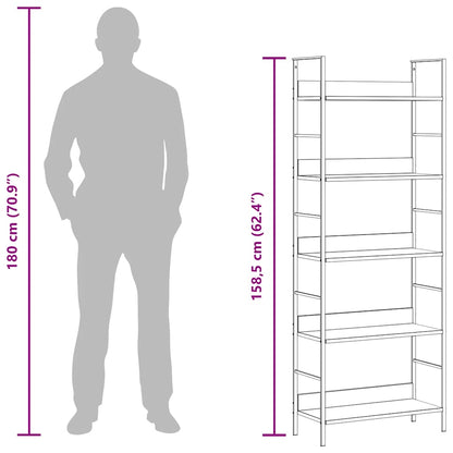 Scaffale Libri 5 Ripiani Bianco 60x27,6x158,5 Legno Multistrato | homemem39