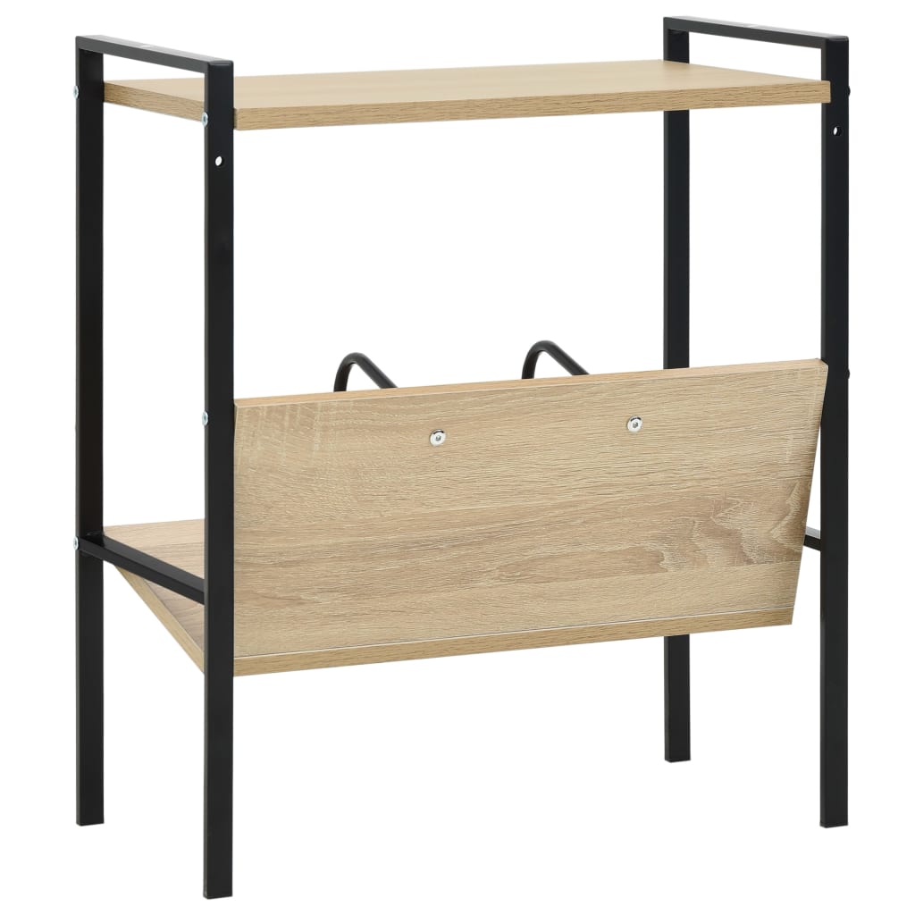 Scaffale Libri 2 Ripiani Nero e Rovere 52x28x59 cm Multistrato | homemem39