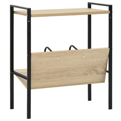 Scaffale Libri 2 Ripiani Nero e Rovere 52x28x59 cm Multistrato | homemem39