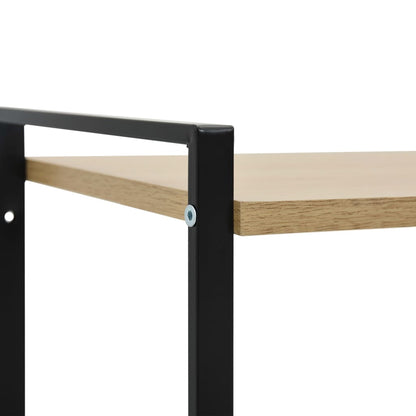 Scaffale Libri 2 Ripiani Nero e Rovere 52x28x59 cm Multistrato | homemem39