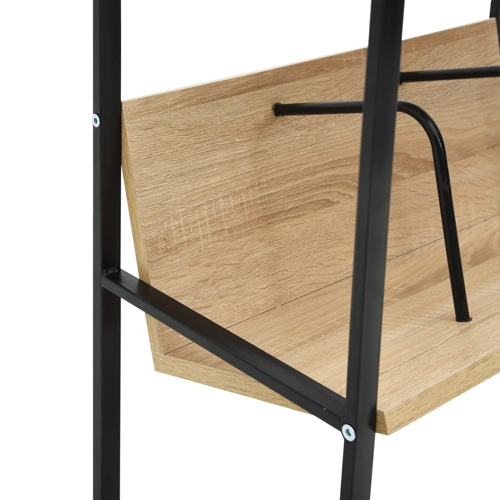 Scaffale Libri 2 Ripiani Nero e Rovere 52x28x59 cm Multistrato | homemem39