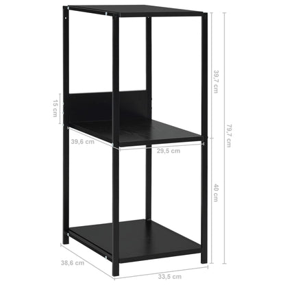 Scaffale Libri Piccolo Dritto Nero 33,5x39,6x79,7cm Multistrato | homemem39