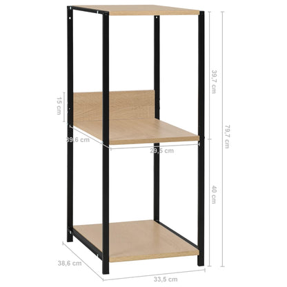 Libreria Piccola Dritta Nera Rovere 33,5x39,6x79,7 Multistrato | homemem39