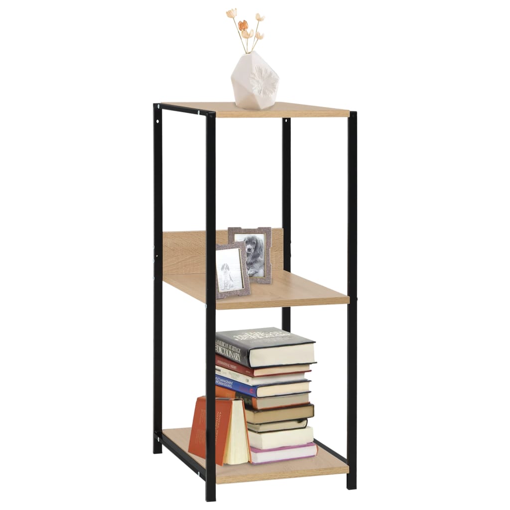 Libreria Piccola Dritta Nera Rovere 33,5x39,6x79,7 Multistrato | homemem39
