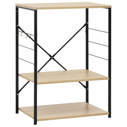 Mobile Microonde Nero e Rovere 60x39,6x79,5cm Legno Multistrato - homemem39