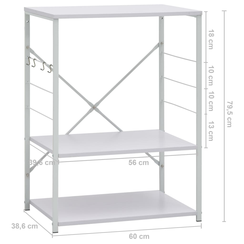 Mobile per Microonde Bianco 60x39,6x79,5 cm Legno Multistrato - homemem39