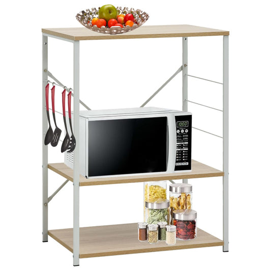 Mobile Microonde Bianco Rovere 60x39,6x79,5cm Legno Multistrato - homemem39