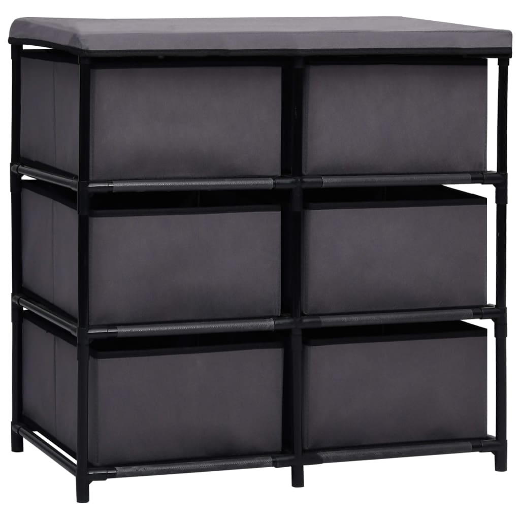 Armadietto con 6 Cassetti 55x29x55 cm Grigio in Acciaio - homemem39