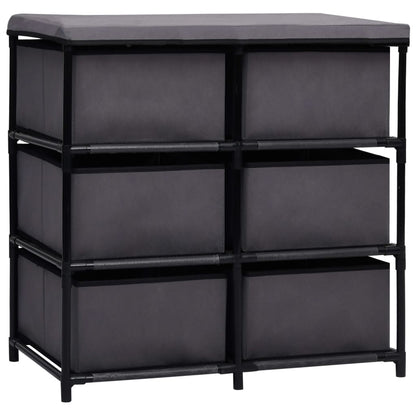 Armadietto con 6 Cassetti 55x29x55 cm Grigio in Acciaio - homemem39