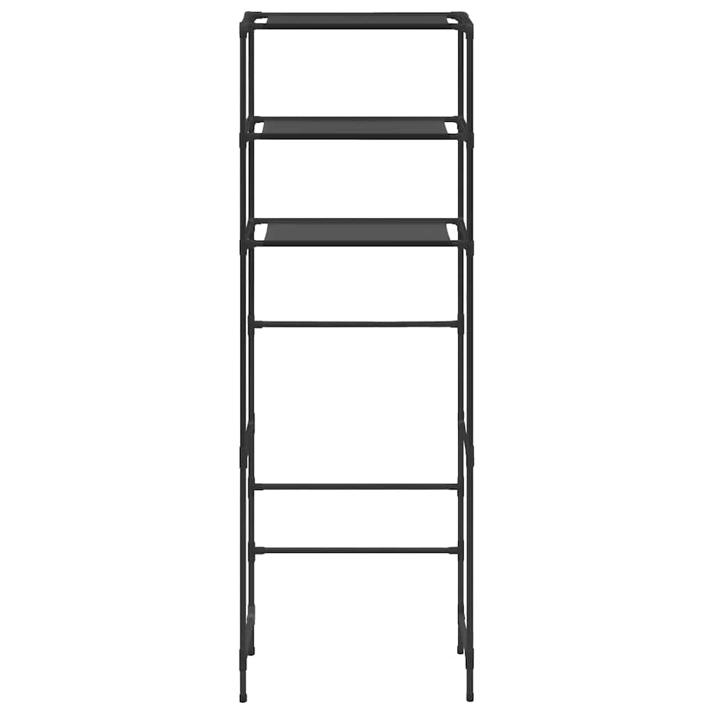 Scaffale per Bagno con 3 Ripiani Nero 53x28x169 cm - homemem39