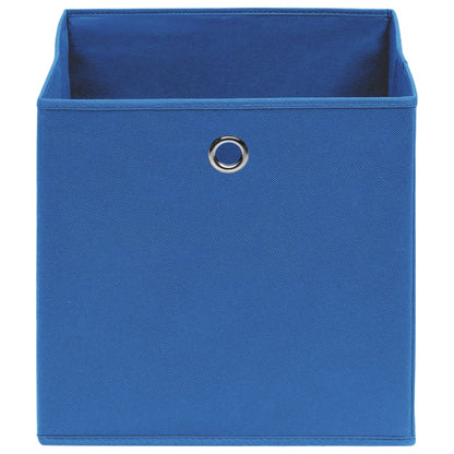 Scatole Portaoggetti con Coperchi 4 pz Blu 32x32x32 cm Tessuto