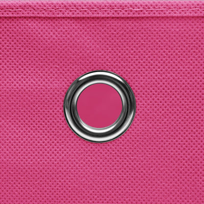 Scatole Portaoggetti con Coperchi 10pz Rosa 32x32x32 cm Tessuto | homemem39