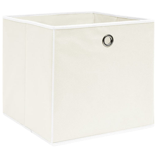 Scatole Portaoggetti 10pz Bianche 32x32x32 cm Tessuto - homemem39