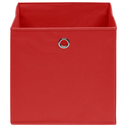 Scatole Portaoggetti 4pz Rosse 32x32x32 cm Tessuto - homemem39