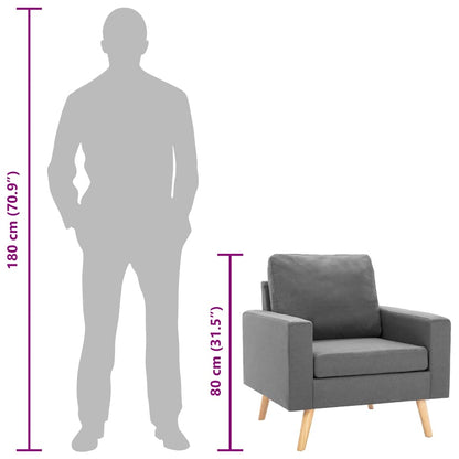 Poltrona Grigio Chiaro in Tessuto