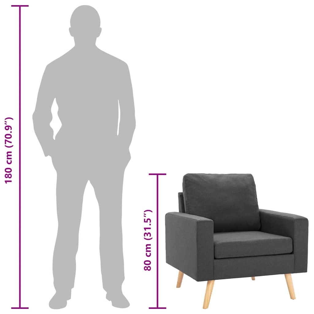 Poltrona Grigio Scuro in Tessuto