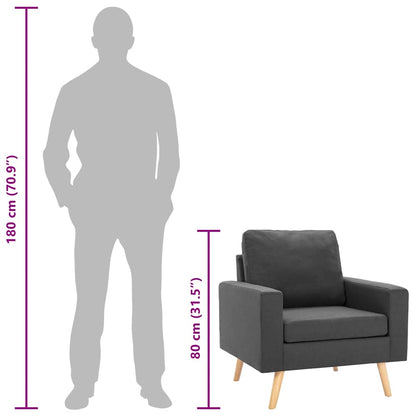 Poltrona Grigio Scuro in Tessuto