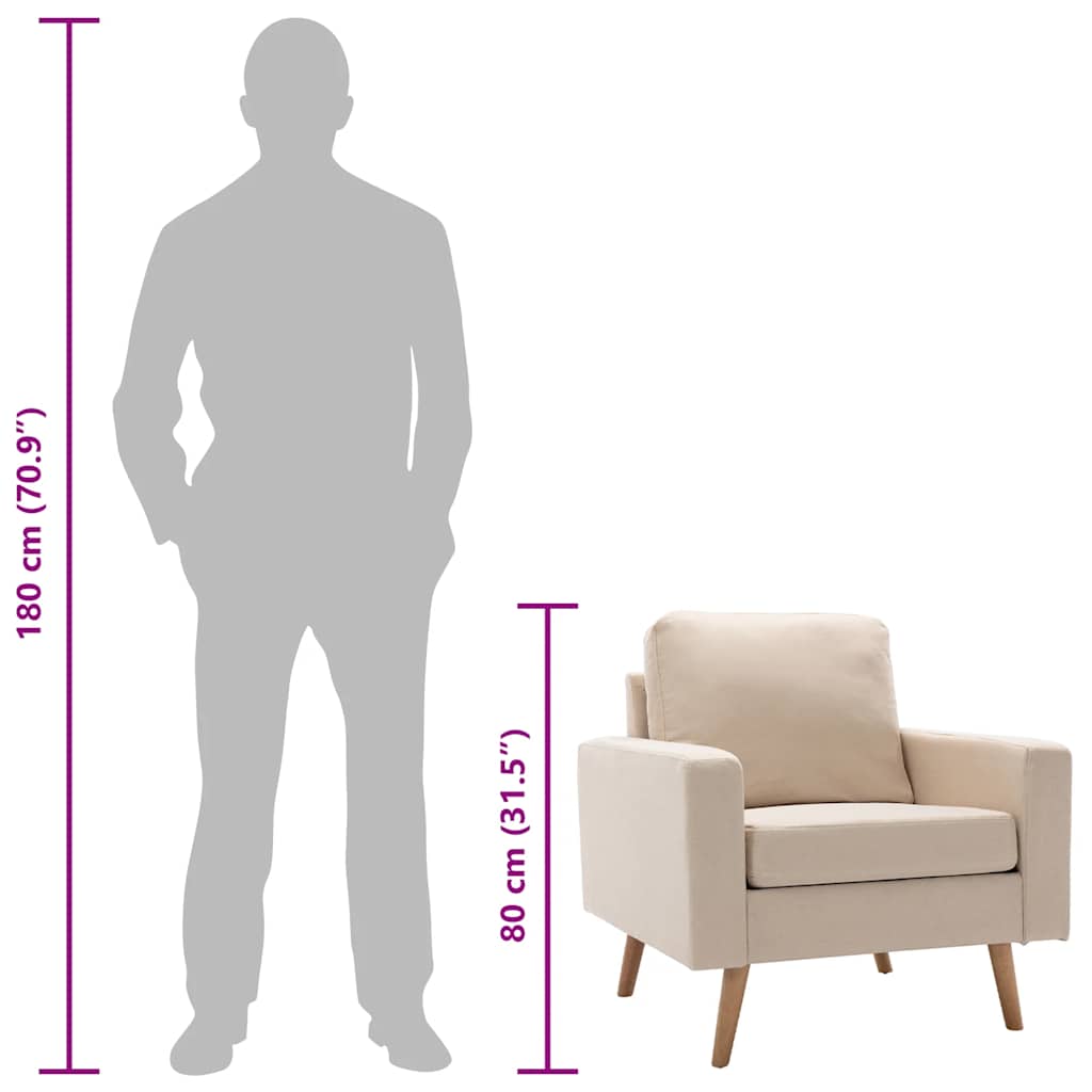 Cream Armchair in Fabric