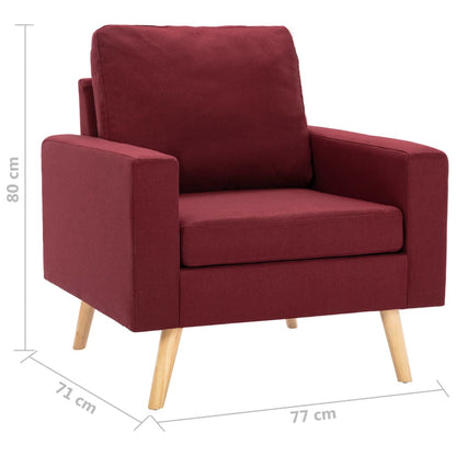 Poltrona in Tessuto Rosso Vino - homemem39