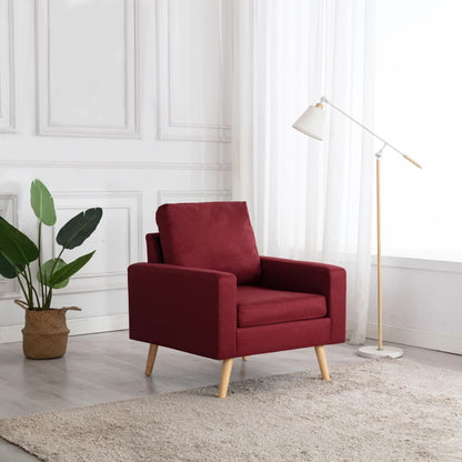 Poltrona in Tessuto Rosso Vino - homemem39