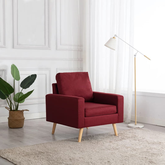 Poltrona in Tessuto Rosso Vino - homemem39