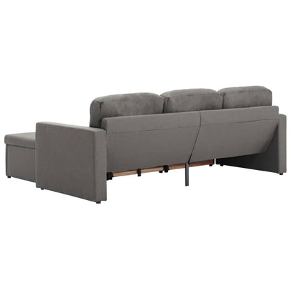 Divano Letto Modulare a 3 Posti Grigio Talpa in Tessuto - homemem39