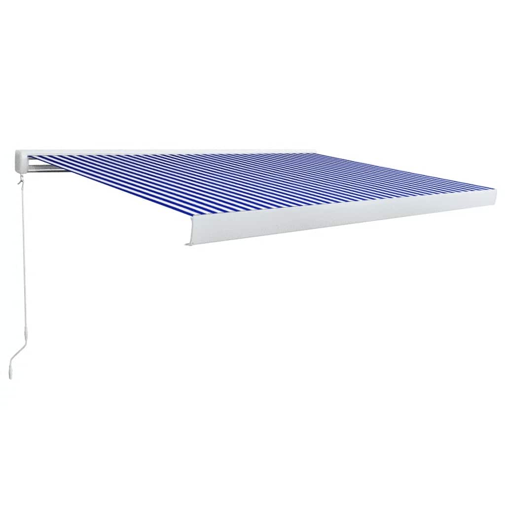 Tenda a Cassonetto Manuale 400x300 cm Blu e Bianca - homemem39