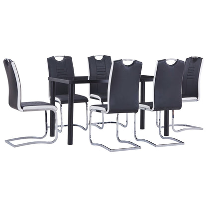 Set Sala da Pranzo 7 pz in Similpelle Nero - homemem39